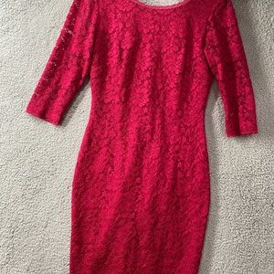 Laundry By Shelli Segal Red Lace Sheath Dress